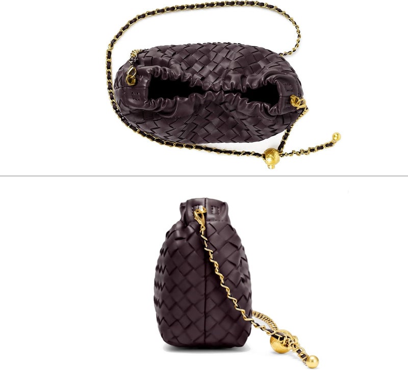 Joryin Woven Women's Crossbody Bag & Evening Purse, Trendy Dumpling Clutch & Hobo Cloud Shoulder Bag Trendy Dumpling Clutch - Image 4